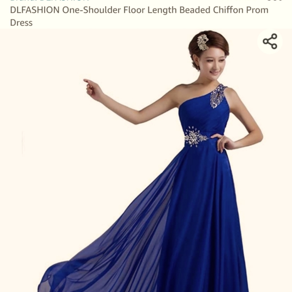 Royal blue chiffon dress